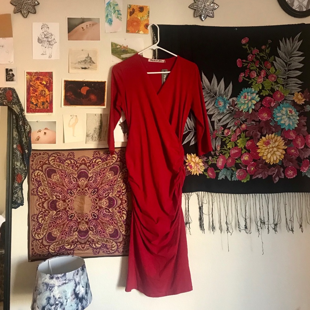 Michael Stars NWT Fitted Red Dress